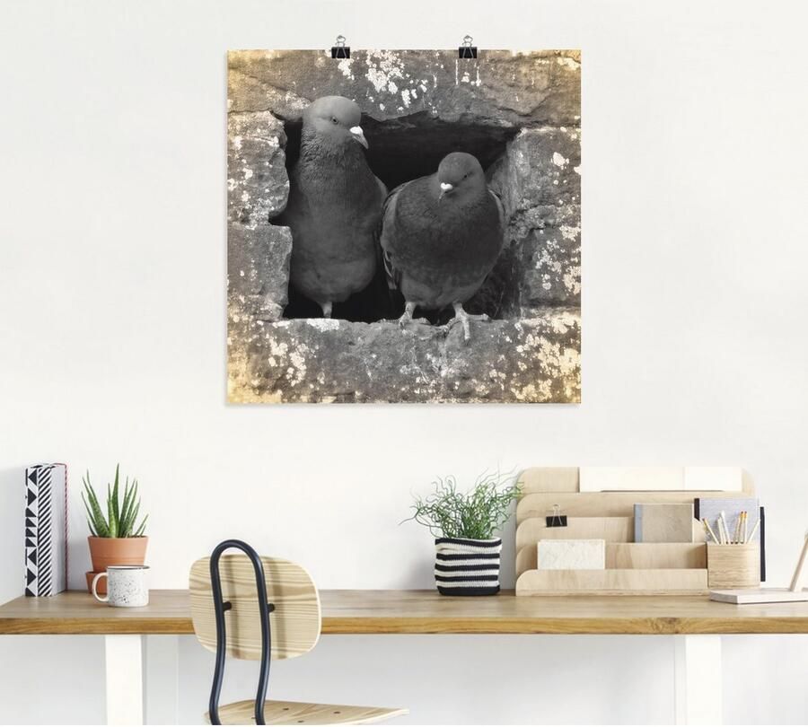 Artland Artprint Duiven liefde als artprint van aluminium artprint voor buiten artprint op linnen poster in verschillende maten. maten - Foto 5