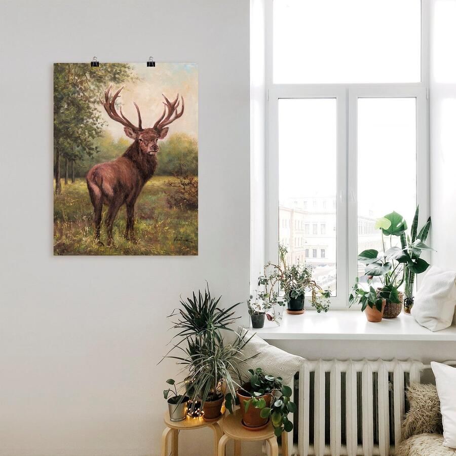 Artland Artprint Edelhert als artprint op linnen poster muursticker in verschillende maten - Foto 2