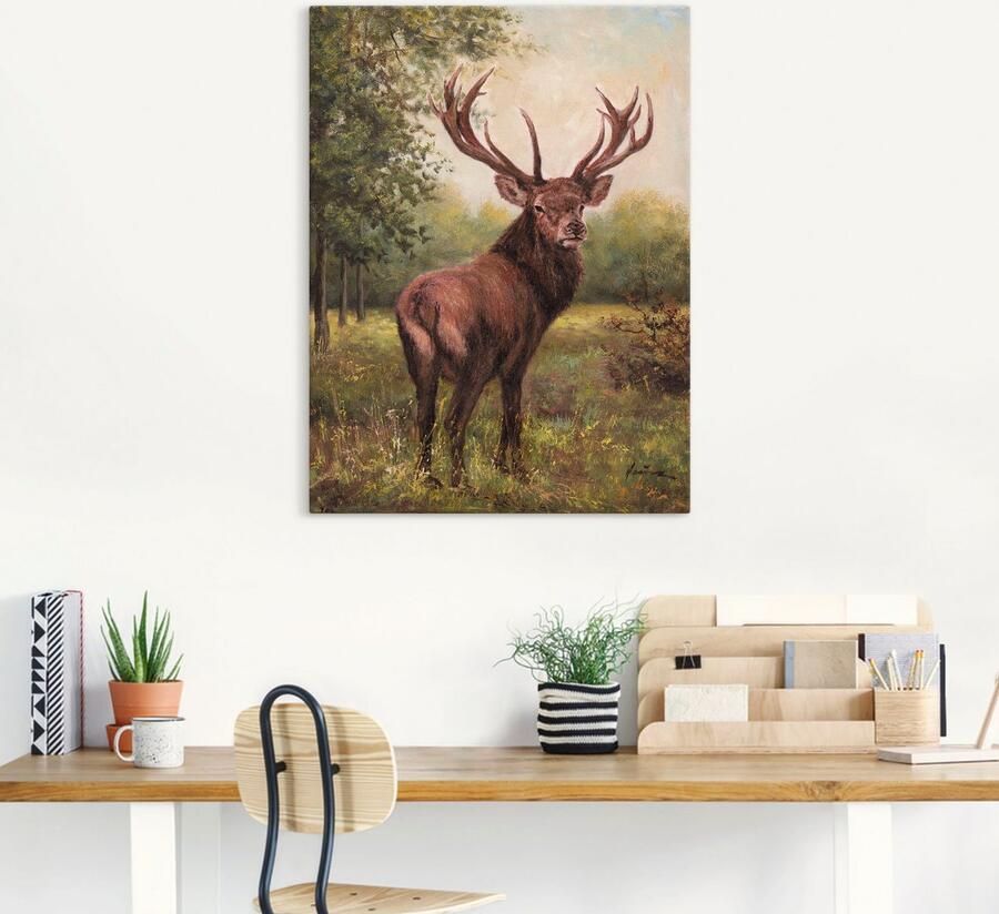 Artland Artprint Edelhert als artprint op linnen poster muursticker in verschillende maten - Foto 4