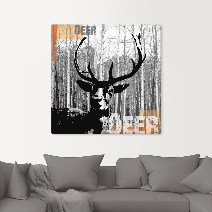 Artland Artprint op linnen Edelhert collage - Foto 2