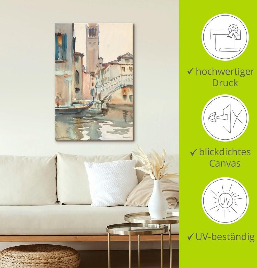 Artland Artprint Een brug en campanile Venetië. als artprint op linnen poster in verschillende formaten maten - Foto 3
