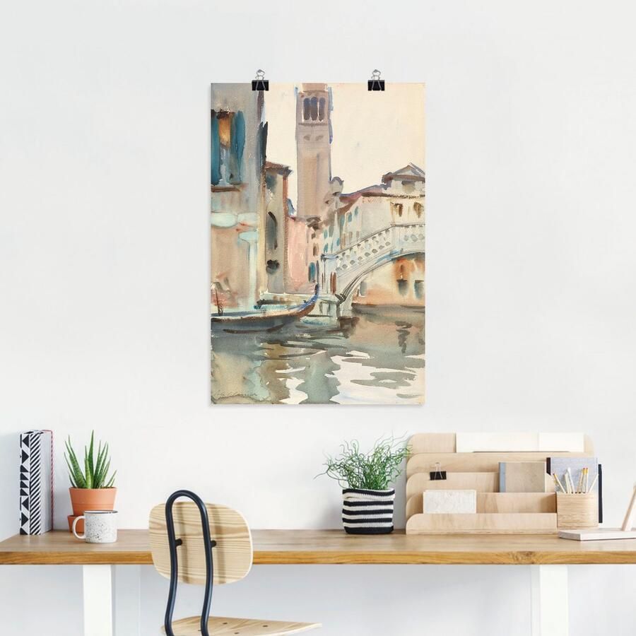 Artland Artprint Een brug en campanile Venetië. als artprint op linnen poster in verschillende formaten maten - Foto 2