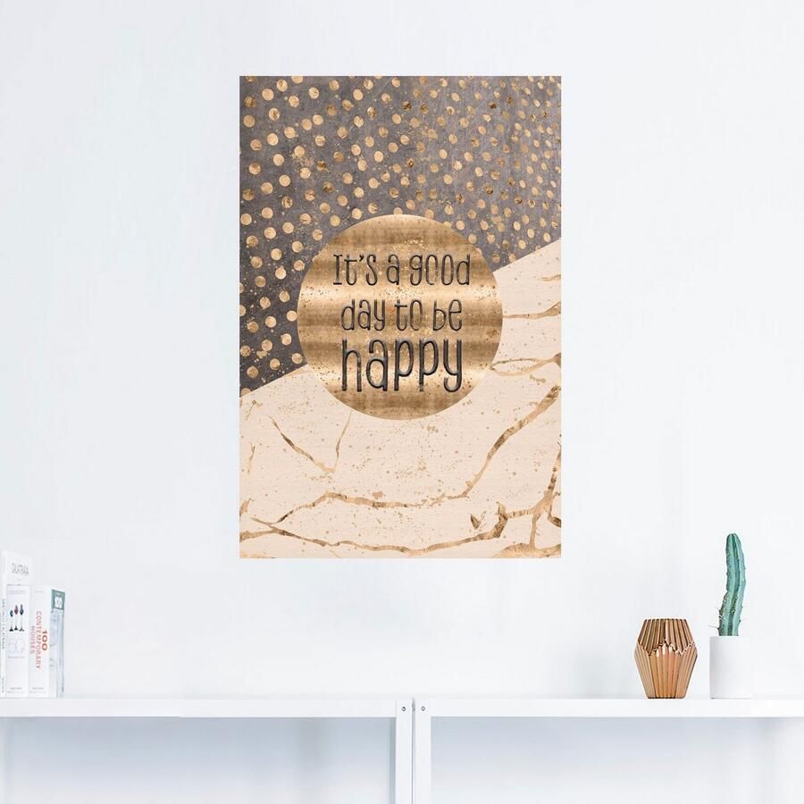Artland Artprint Een goede dag om gelukkig te zijn als artprint van aluminium artprint voor buiten artprint op linnen poster muursticker - Foto 2