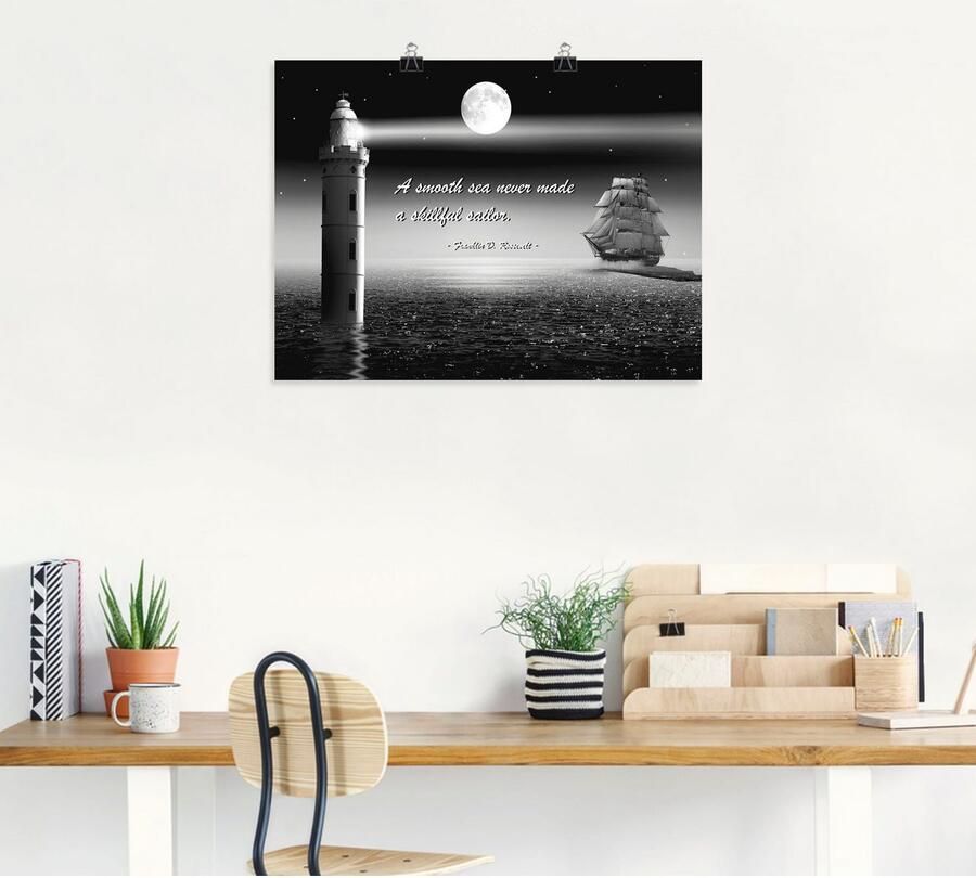 Artland Artprint Een rustige zee zeeman als poster muursticker in verschillende maten - Foto 4