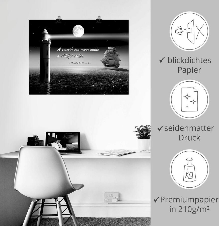 Artland Artprint Een rustige zee zeeman als poster muursticker in verschillende maten - Foto 2