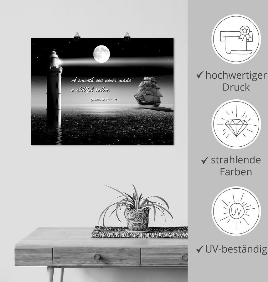 Artland Artprint Een rustige zee zeeman als poster muursticker in verschillende maten - Foto 3