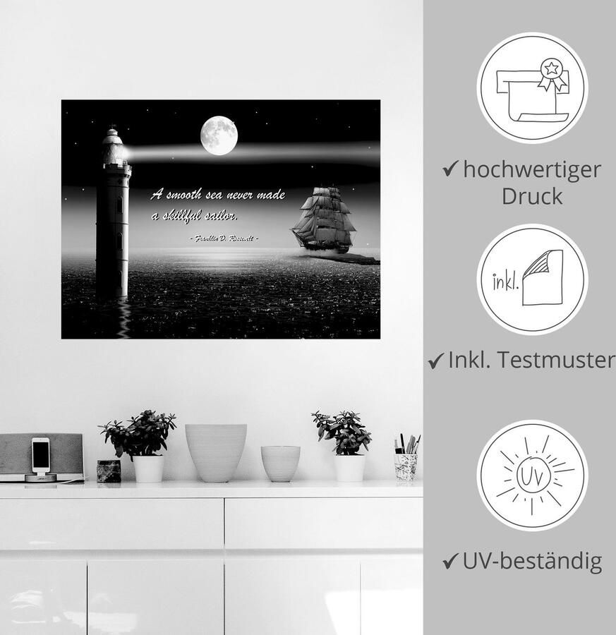 Artland Artprint Een rustige zee zeeman als poster muursticker in verschillende maten - Foto 2