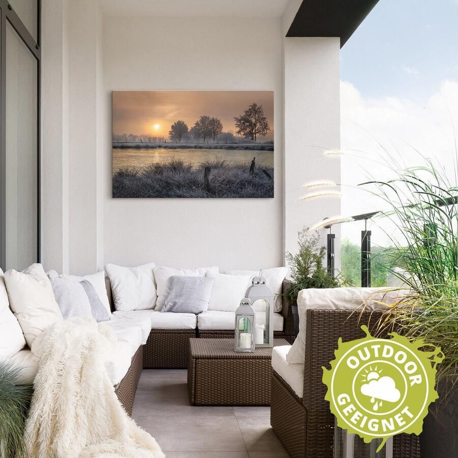 Artland Artprint Een winterdag begint als artprint van aluminium artprint op linnen muursticker verschillende maten - Foto 2