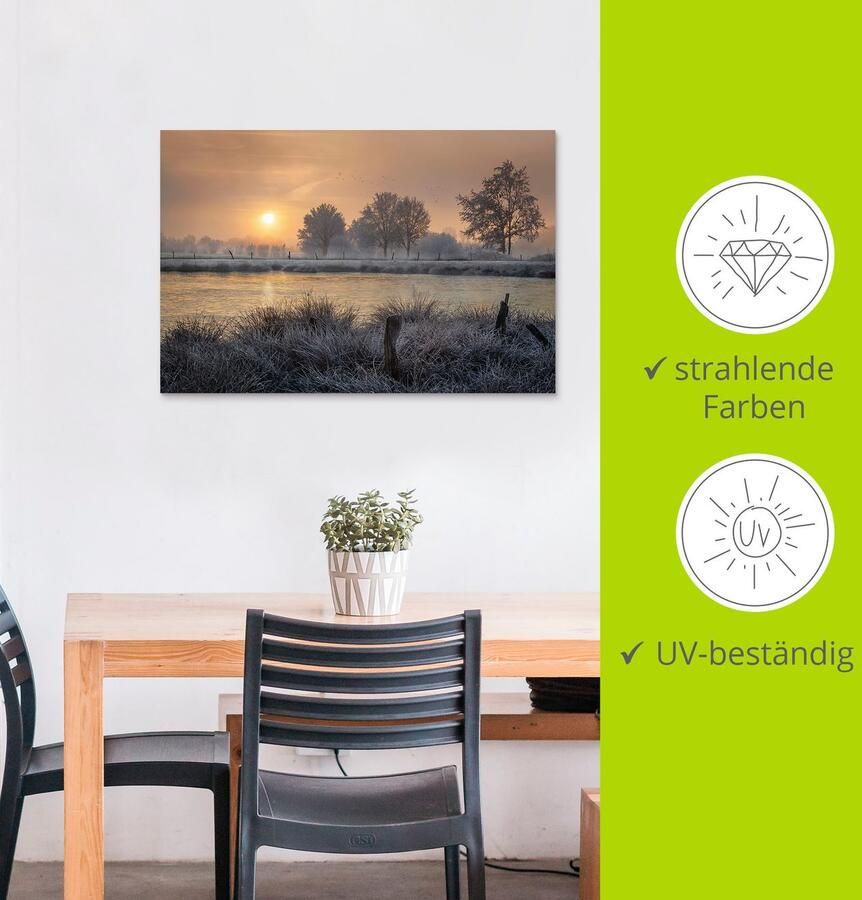 Artland Artprint Een winterdag begint als artprint van aluminium artprint op linnen muursticker verschillende maten - Foto 3