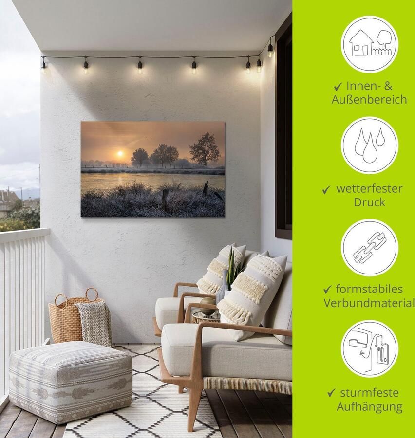 Artland Artprint Een winterdag begint als artprint van aluminium artprint op linnen muursticker verschillende maten - Foto 5