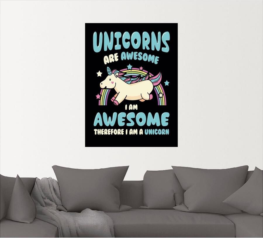 Artland Artprint Eenhoorn quote als poster muursticker in verschillende maten - Foto 3