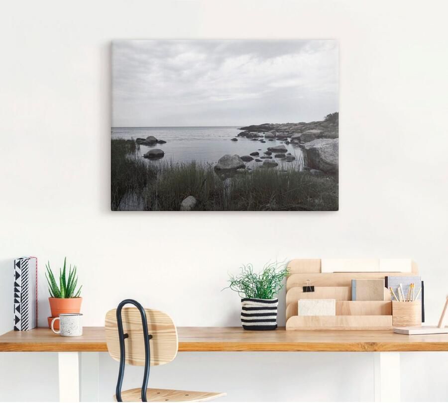 Artland Artprint Eenzame baai aan de zee als artprint op linnen muursticker in verschillende maten - Foto 3