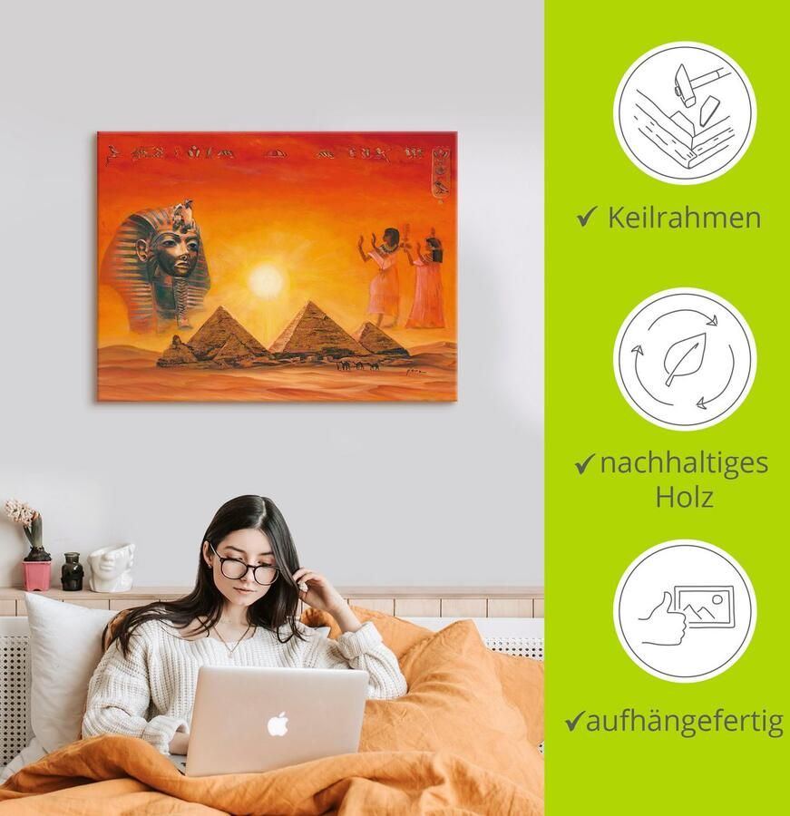 Artland Artprint Egyptische impressies als artprint van aluminium artprint voor buiten artprint op linnen poster muursticker - Foto 3