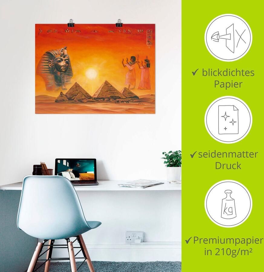 Artland Artprint Egyptische impressies als artprint van aluminium artprint voor buiten artprint op linnen poster muursticker - Foto 2