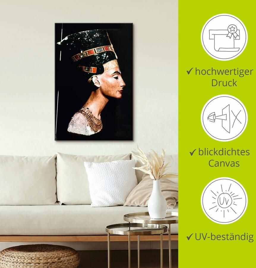 Artland Artprint Egyptische koningin Nofretete als artprint van aluminium artprint voor buiten artprint op linnen poster in verschillende maten. maten - Foto 3