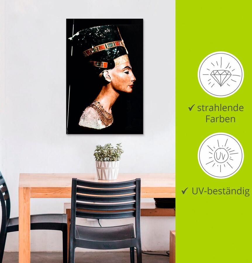 Artland Artprint Egyptische koningin Nofretete als artprint van aluminium artprint voor buiten artprint op linnen poster in verschillende maten. maten - Foto 2