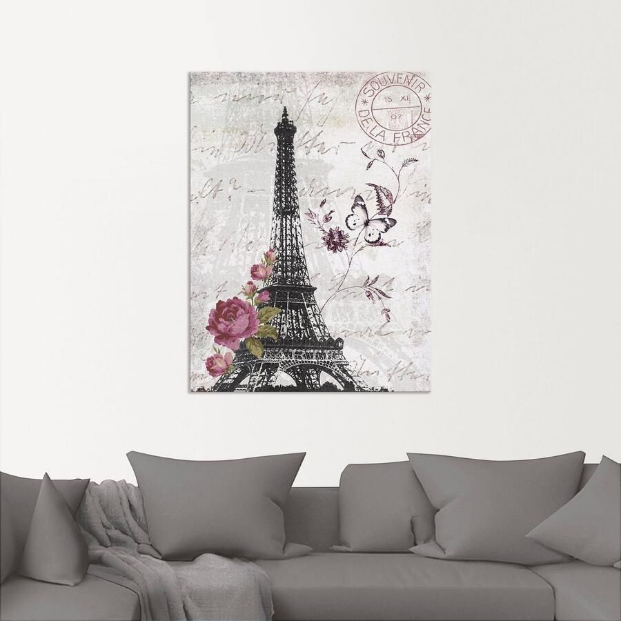 Artland Artprint Eiffeltoren grafiek als artprint van aluminium artprint voor buiten artprint op linnen poster muursticker - Foto 2
