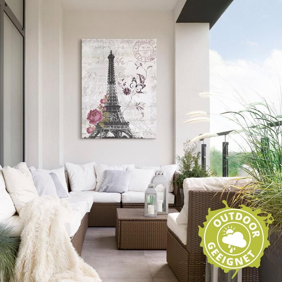 Artland Artprint Eiffeltoren grafiek als artprint van aluminium artprint voor buiten artprint op linnen poster muursticker - Foto 3