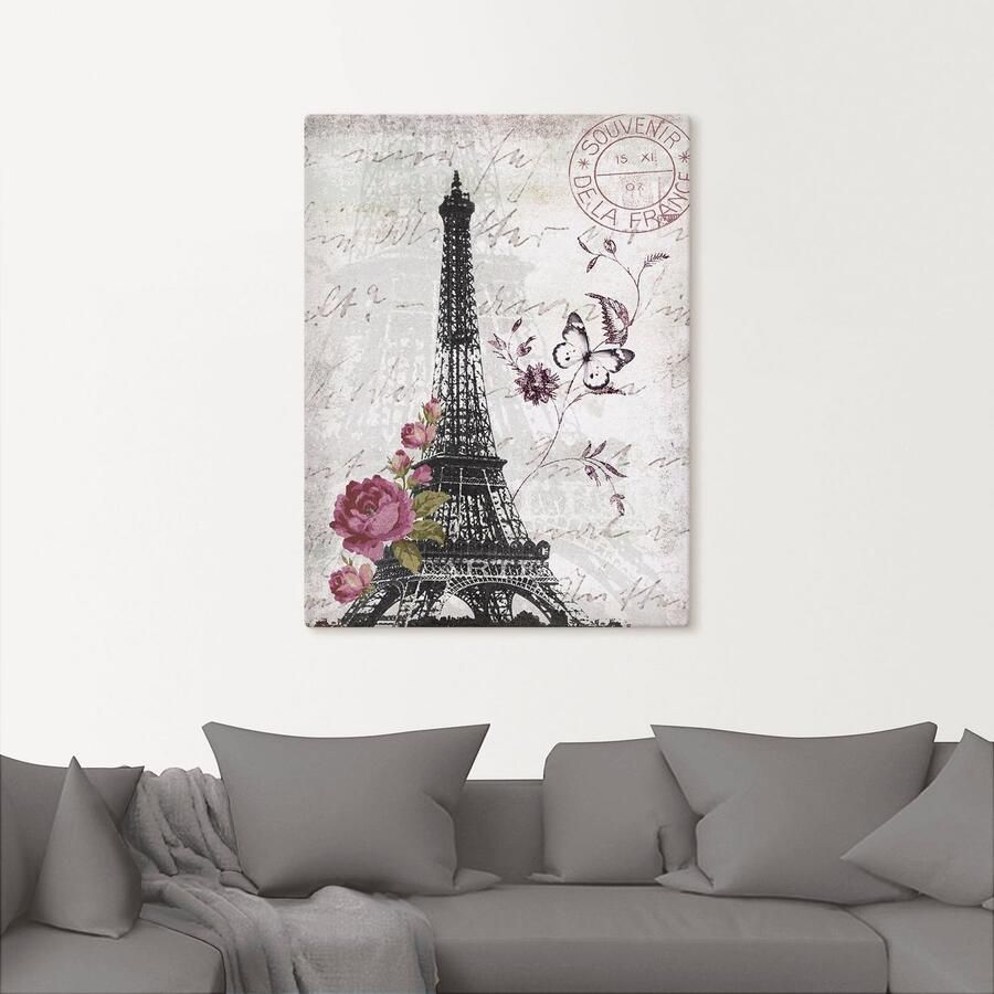 Artland Artprint Eiffeltoren grafiek als artprint van aluminium artprint voor buiten artprint op linnen poster muursticker - Foto 2