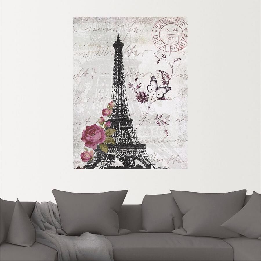 Artland Artprint Eiffeltoren grafiek als artprint van aluminium artprint voor buiten artprint op linnen poster muursticker - Foto 2