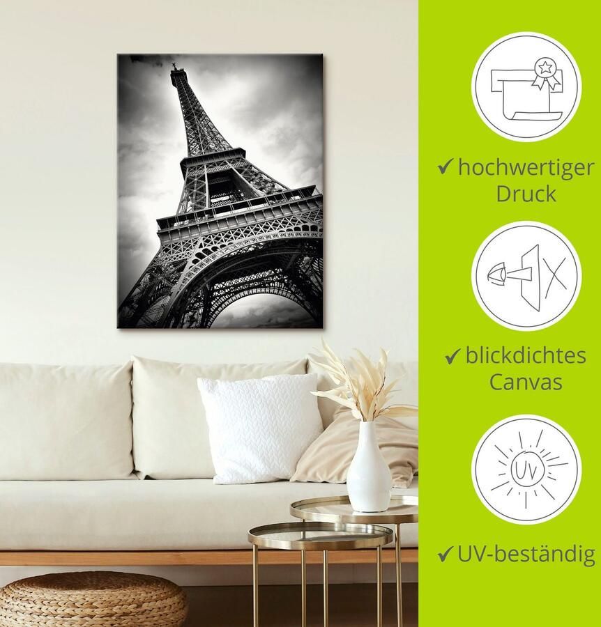 Artland Artprint Eiffeltoren Parijs als artprint op linnen poster in verschillende formaten maten - Foto 2