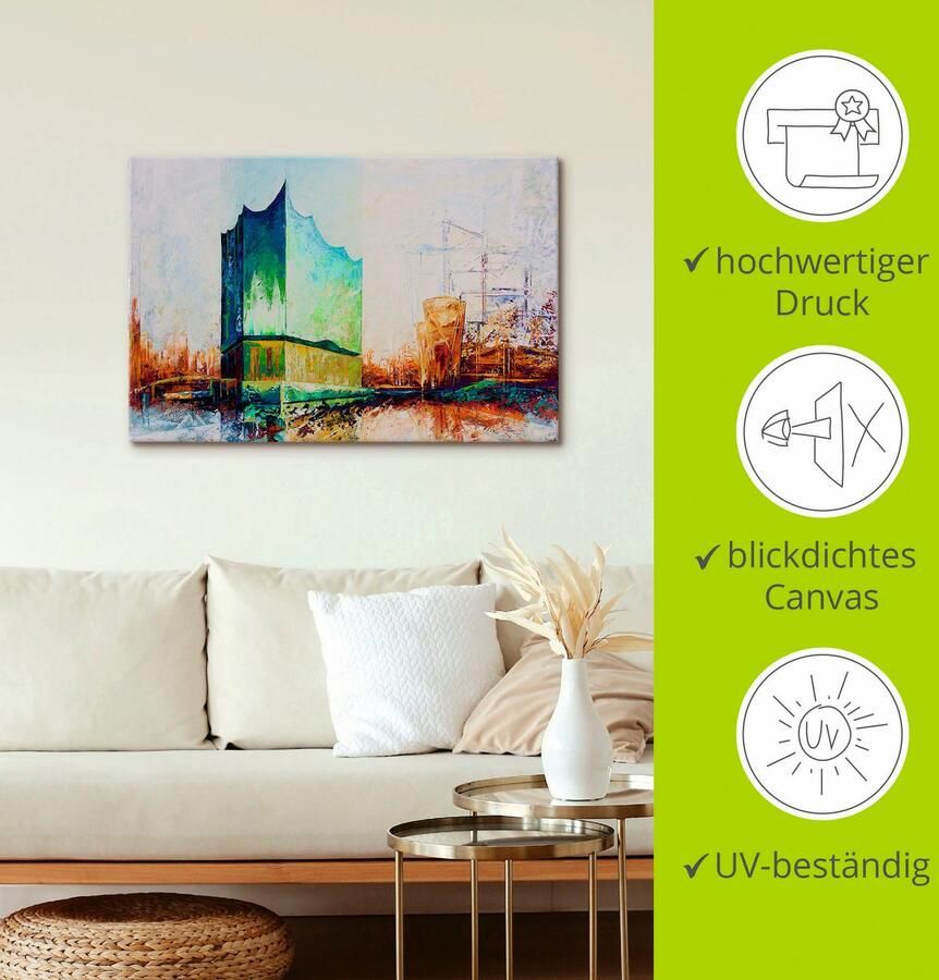 Artland Artprint Elbharmonie Hamburg als artprint op linnen muursticker in verschillende maten - Foto 3