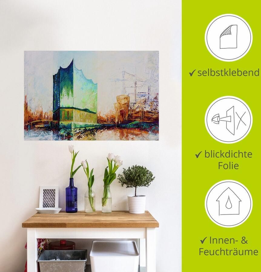 Artland Artprint Elbharmonie Hamburg als artprint op linnen muursticker in verschillende maten - Foto 3