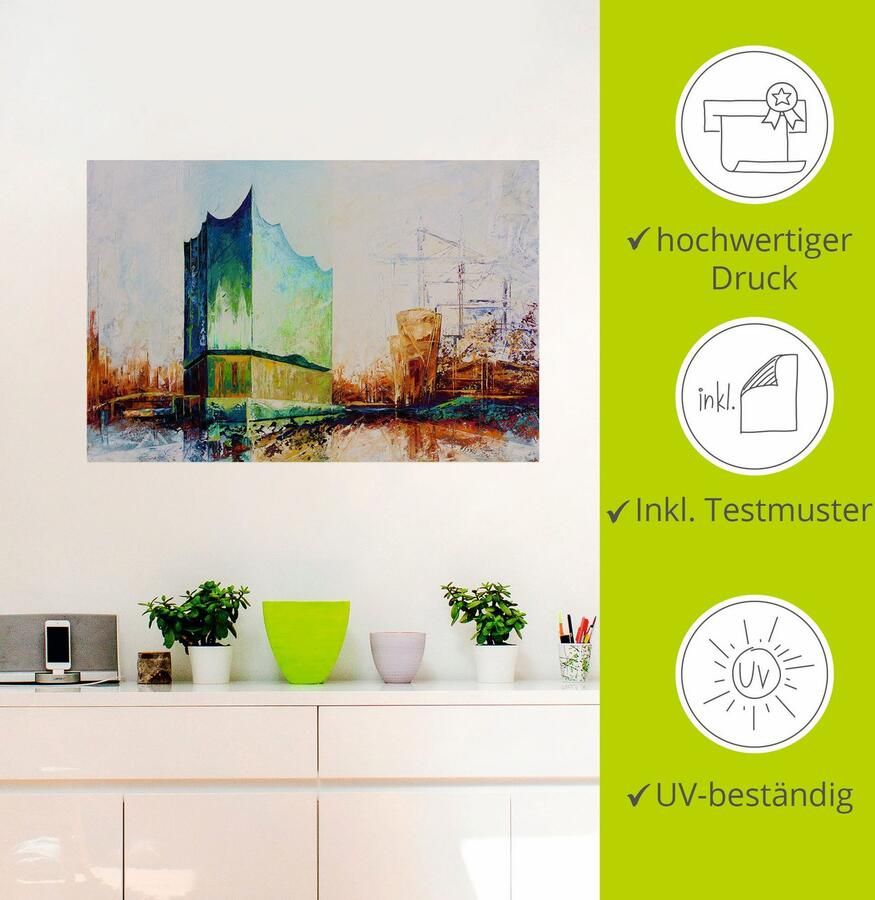 Artland Artprint Elbharmonie Hamburg als artprint op linnen muursticker in verschillende maten - Foto 2