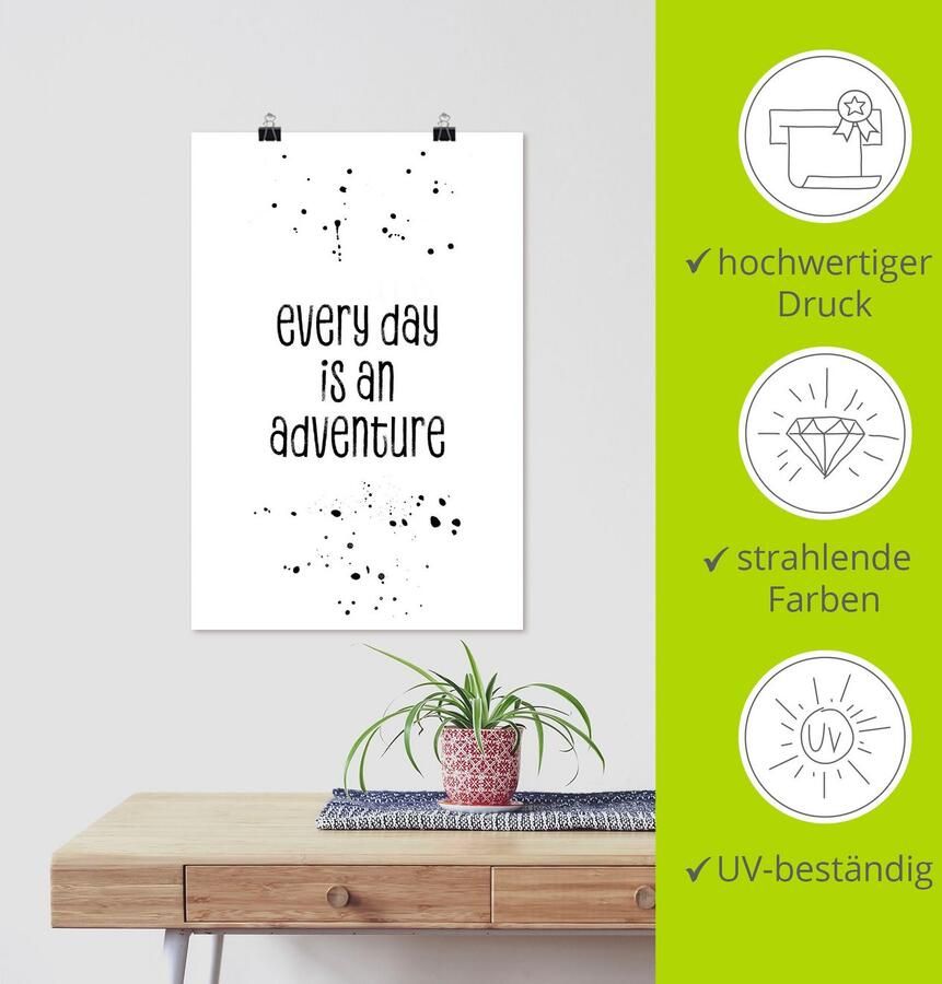 Artland Artprint Elke dag is een avontuur als artprint op linnen poster in verschillende formaten maten - Foto 3