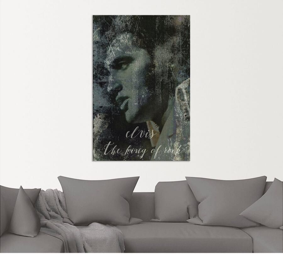 Artland Artprint Elvis the King als artprint van aluminium artprint voor buiten artprint op linnen poster muursticker - Foto 5