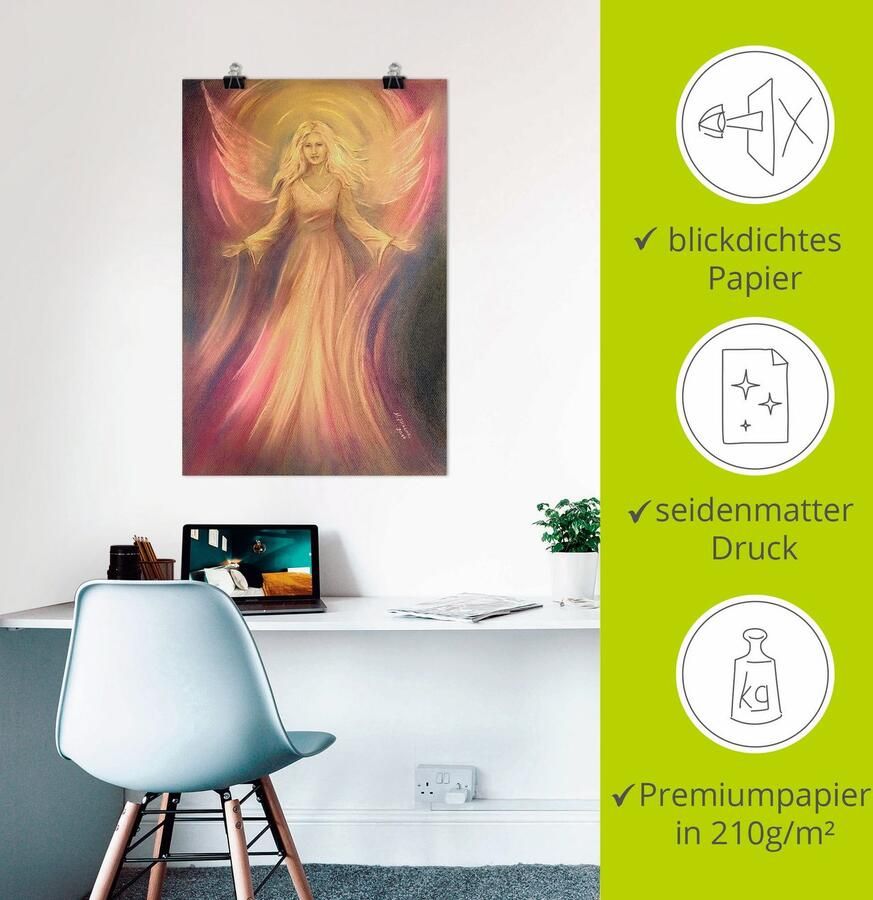 Artland Artprint Engel licht liefde spirituele schilderkunst als artprint van aluminium artprint voor buiten artprint op linnen poster muursticker - Foto 3