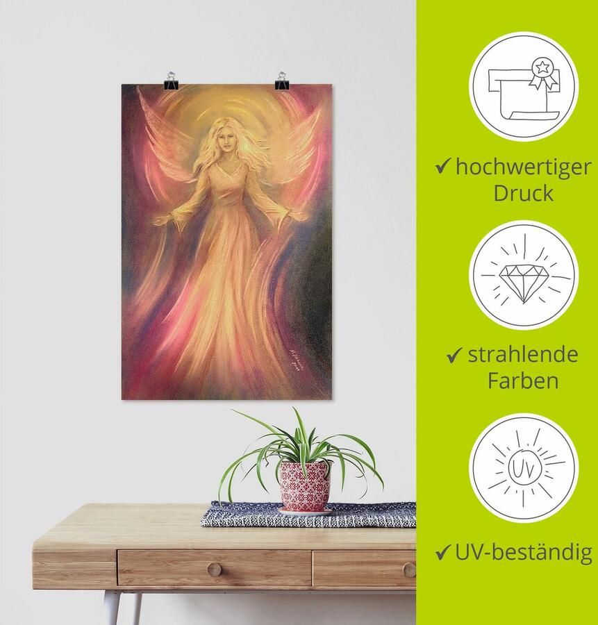 Artland Artprint Engel licht liefde spirituele schilderkunst als artprint van aluminium artprint voor buiten artprint op linnen poster muursticker - Foto 4