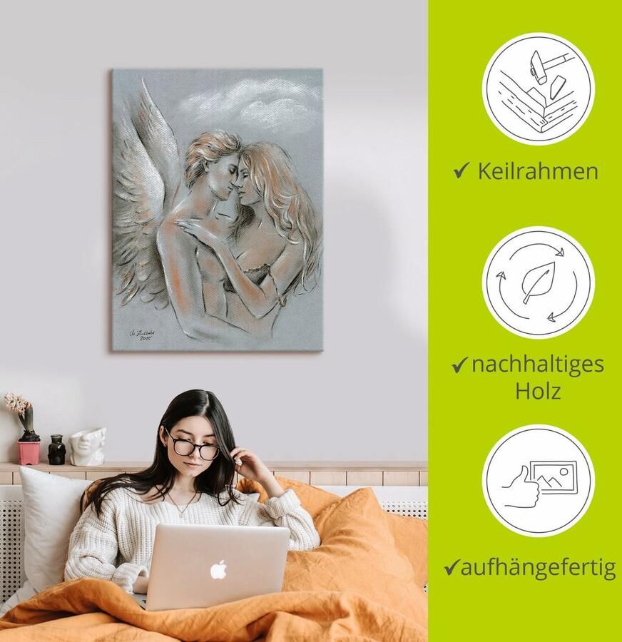 Artland Artprint Engel op aarde als artprint op linnen poster in verschillende formaten maten - Foto 2