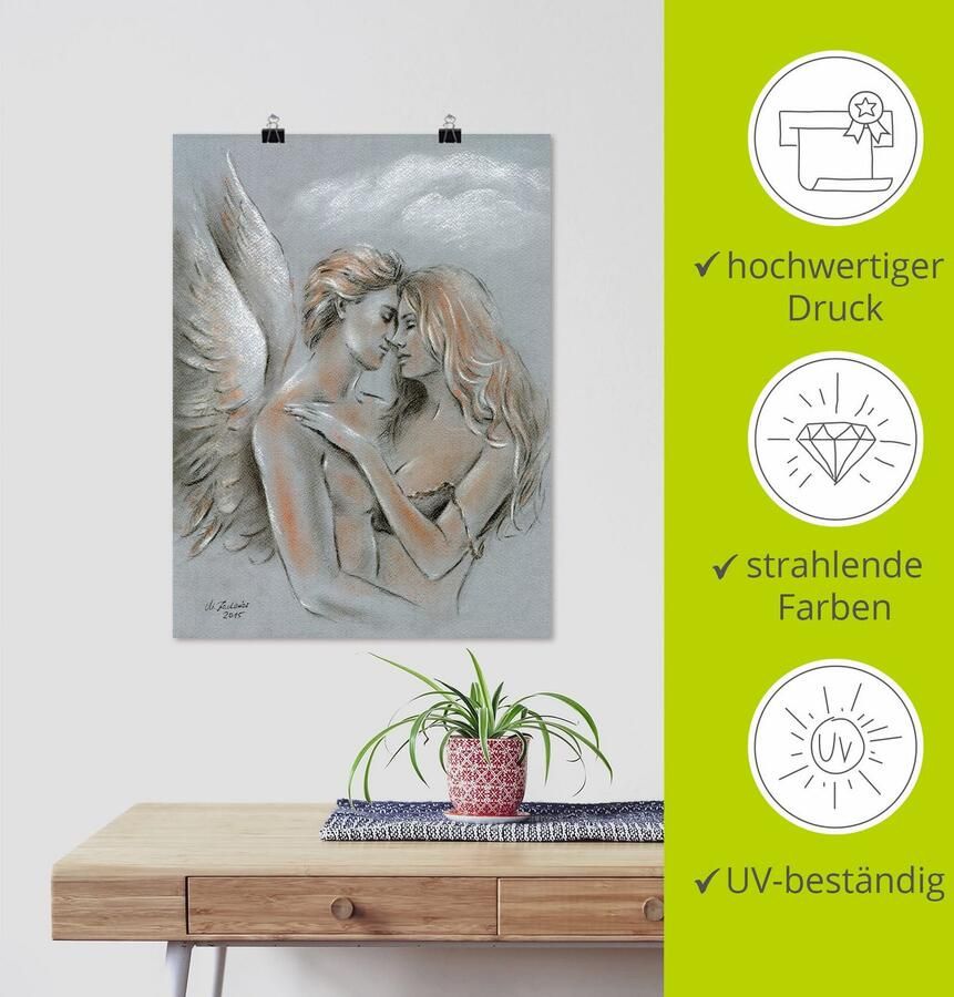 Artland Artprint Engel op aarde als artprint op linnen poster in verschillende formaten maten - Foto 4