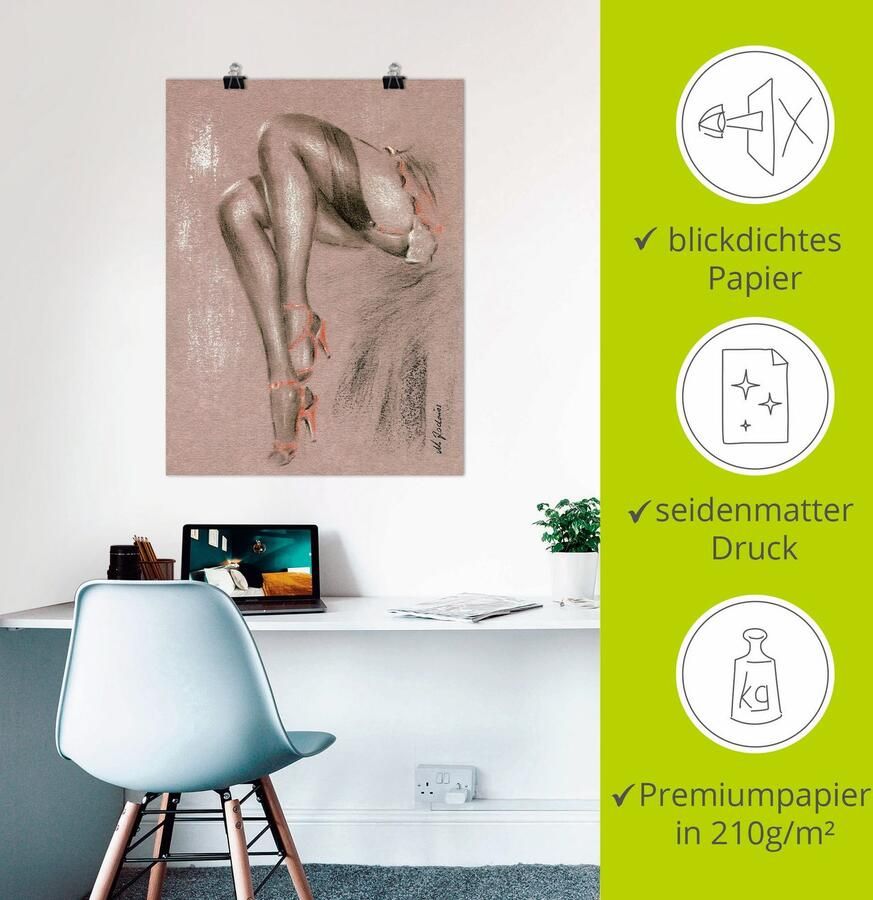 Artland Artprint Erotisch in highheels als artprint op linnen poster in verschillende formaten maten - Foto 3
