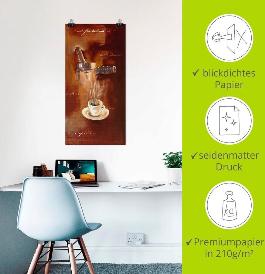 Artland Artprint Espresso I als artprint van aluminium artprint voor buiten artprint op linnen poster muursticker - Foto 4