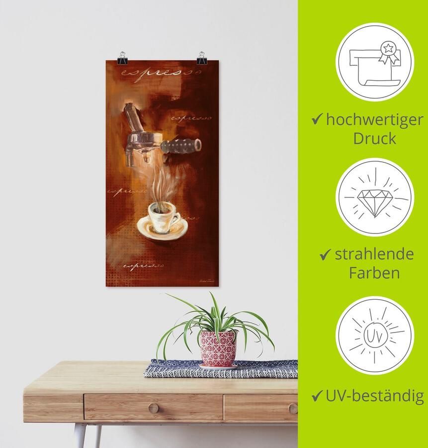 Artland Artprint Espresso I als artprint van aluminium artprint voor buiten artprint op linnen poster muursticker - Foto 5