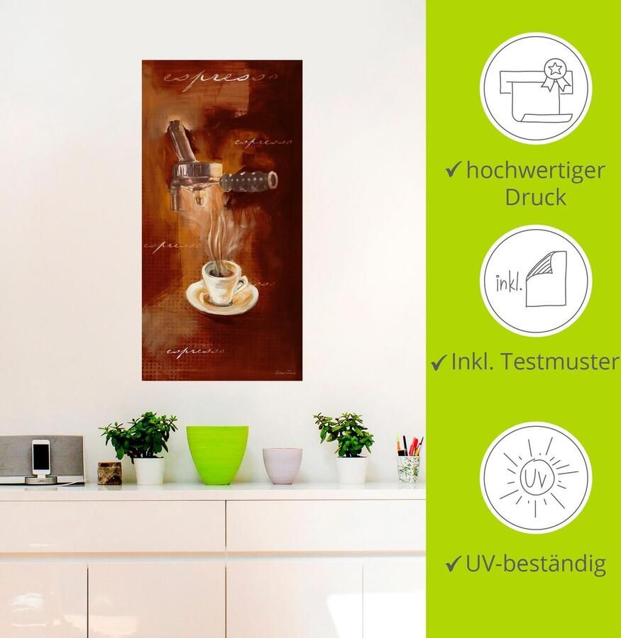 Artland Artprint Espresso I als artprint van aluminium artprint voor buiten artprint op linnen poster muursticker - Foto 4