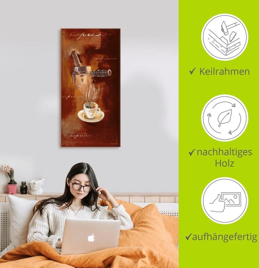 Artland Artprint Espresso I als artprint van aluminium artprint voor buiten artprint op linnen poster muursticker - Foto 2