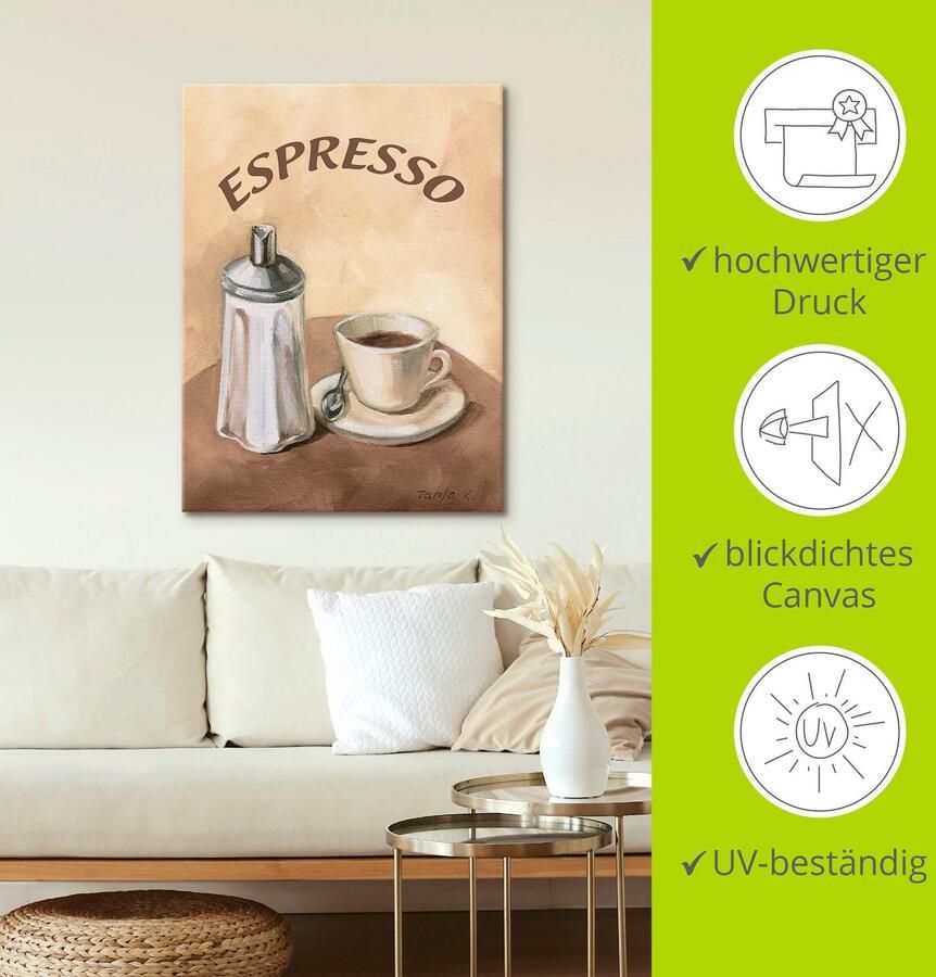 Artland Artprint Espresso II als artprint van aluminium artprint voor buiten artprint op linnen in verschillende maten - Foto 4