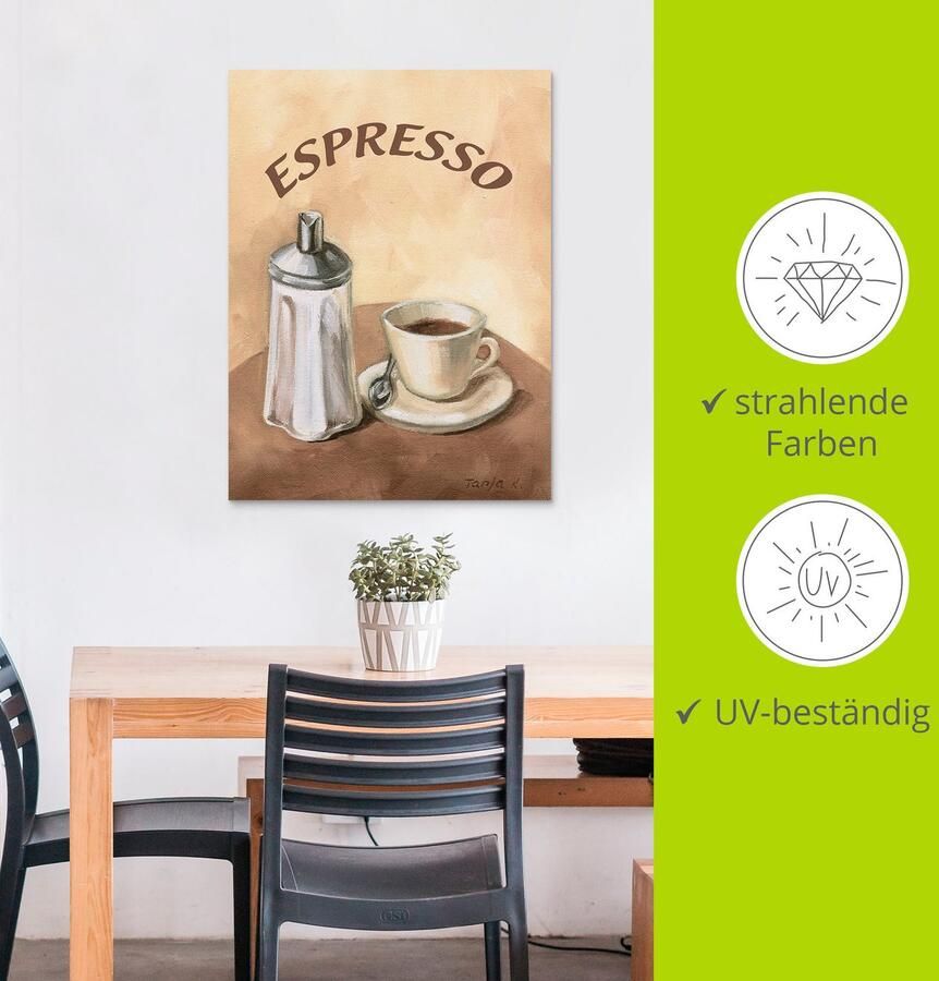 Artland Artprint Espresso II als artprint van aluminium artprint voor buiten artprint op linnen in verschillende maten - Foto 3