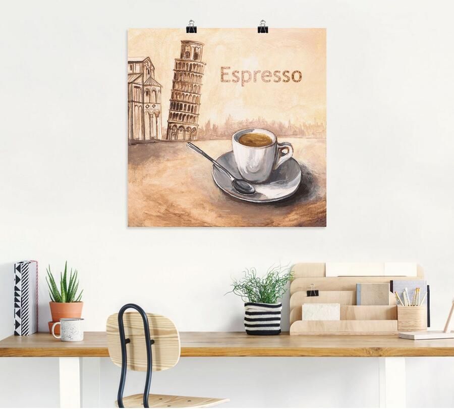 Artland Artprint Espresso in Pisa als artprint op linnen poster in verschillende formaten maten - Foto 4