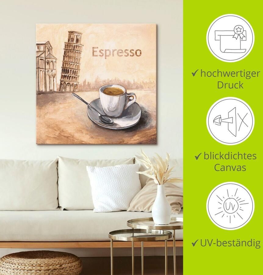 Artland Artprint Espresso in Pisa als artprint op linnen poster in verschillende formaten maten - Foto 3