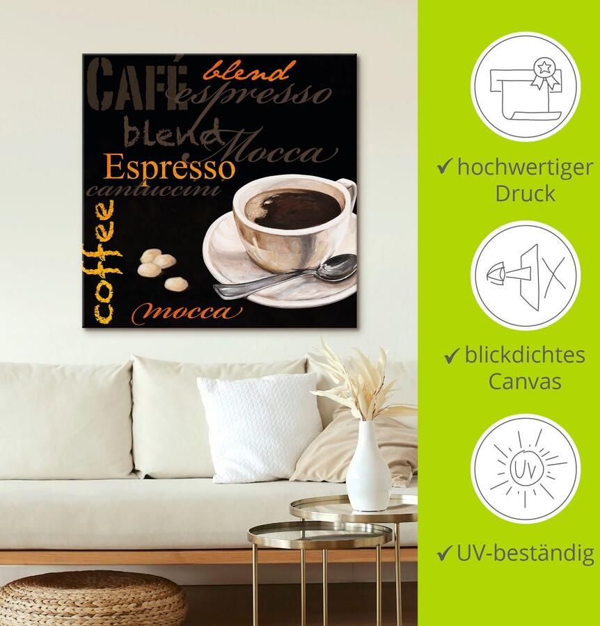 Artland Artprint Espresso koffie als artprint van aluminium artprint voor buiten artprint op linnen in verschillende maten - Foto 4