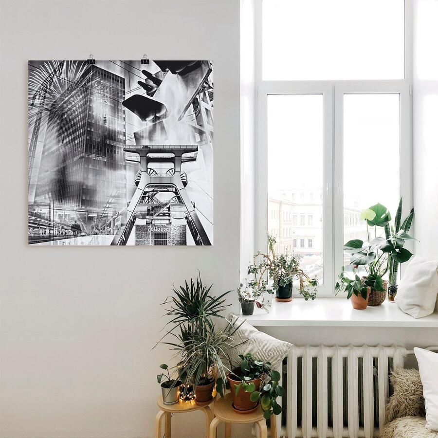 Artland Artprint Essen skyline abstracte collage als artprint op linnen poster muursticker in verschillende maten - Foto 2