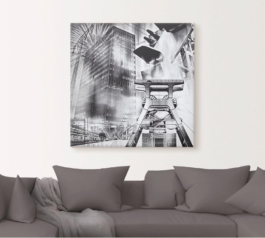 Artland Artprint Essen skyline abstracte collage als artprint op linnen poster muursticker in verschillende maten - Foto 5