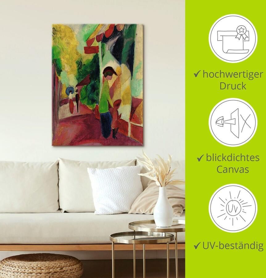 Artland Artprint Etalage met gele bomen. 1914 als artprint op linnen muursticker in verschillende maten - Foto 2