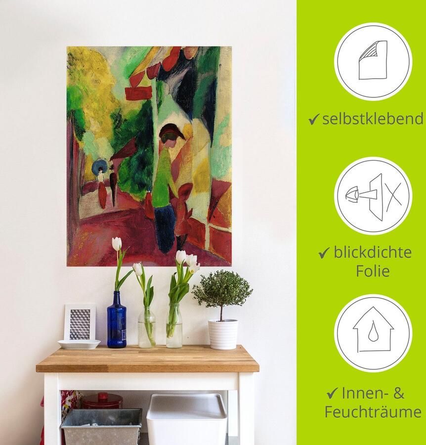 Artland Artprint Etalage met gele bomen. 1914 als artprint op linnen muursticker in verschillende maten - Foto 3