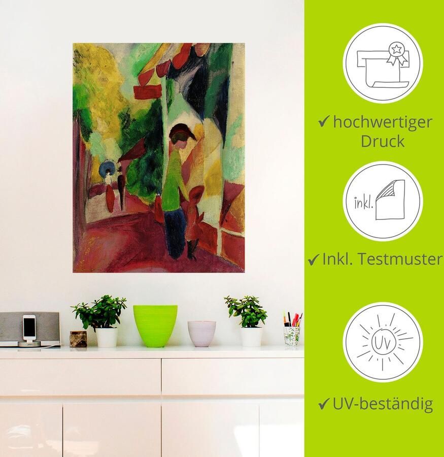 Artland Artprint Etalage met gele bomen. 1914 als artprint op linnen muursticker in verschillende maten - Foto 2