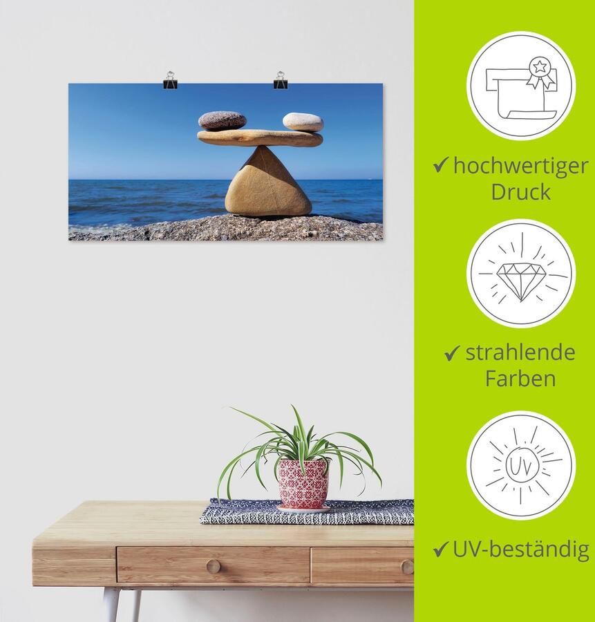 Artland Artprint Evenwicht stenen zee als artprint van aluminium artprint voor buiten artprint op linnen poster muursticker - Foto 3
